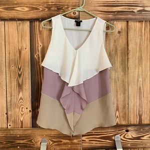 ann taylor petite 2 Sleeveless Ruffled Blouse